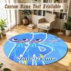 Round Rug Custom NamePoppy Playtime Pattern Non Slip Carpet Home Floor Decor