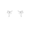 French Micro-inlaid Zircon Bow Earrings Women's Light Luxury Design Stud Earrings Small Ear Jewelry