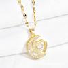 Copper Micro-inlaid Zircon Moon Love Smart Pendant Necklace Temperament Light Luxury Niche Design Sense