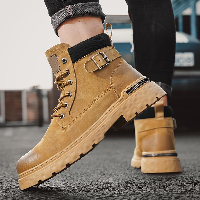 Fashion Casual Men's Short Boots Fashionable and Versatile Design Style Outdoor Motorcycle Street Walking Daily Office Quality Shoes Hot