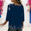 Women Plus Size White Round Neck Half Sleeve Loose Fit Halloween Dachshund Printed Blouse