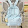 Schoolbag new small fresh plaid backpack female student Korean version high value literary schoolbag female junior high school backpack
