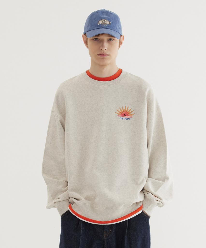 COVERNAT Sunset Graphic Sweatshirt Oatmeal