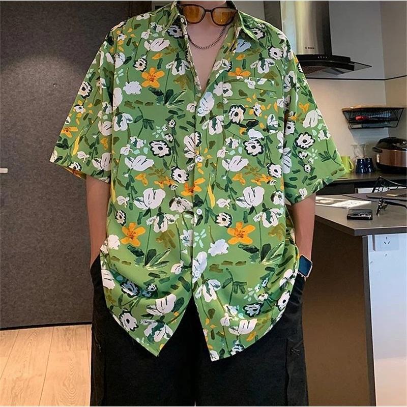 Summer seaside vacation shirt, men s all-match shirt L