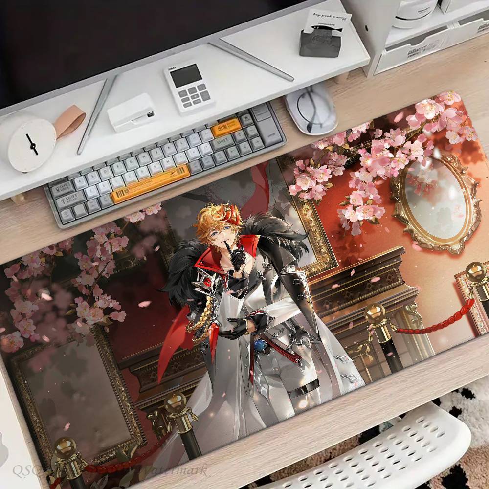 Tartaglia Anime G-genshin Impact Mousepad Non-slip Suitable For Office Computers Laptops E-sports Game Desk Mats XXL Keyboard