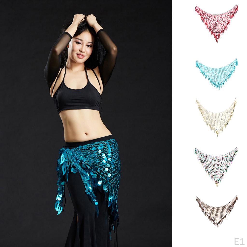 Belly Dance Costumes Hip Scarf Wrap Belt Skirt Sequins Triangle
