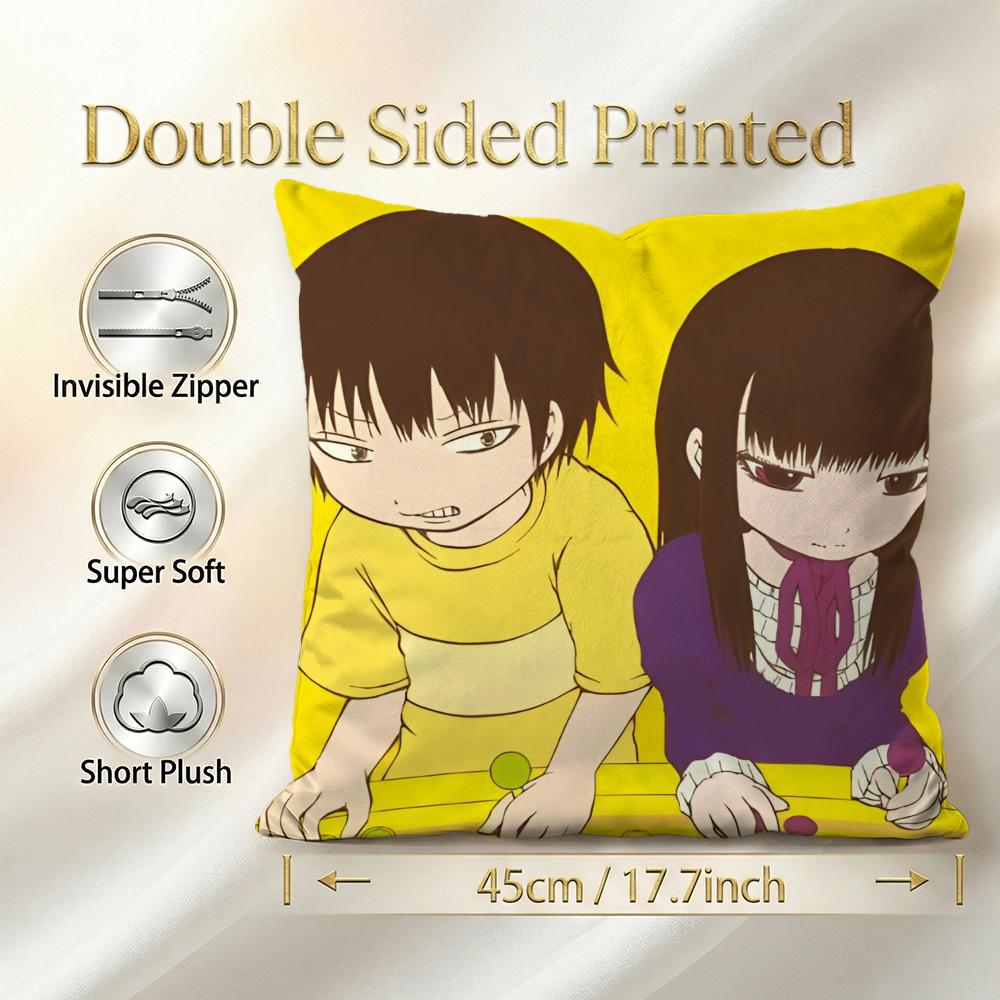 Anime Hi Score Girl Cushion Cover 1Pcs Decorative Covers Soft Cushion Case For Sofa Couch Decor 40X40 45X45 Pillowcases