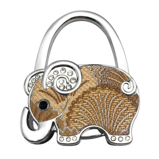Elephant Handbag Hook Foldable Alloy Bag Hanger with Non-Slip Base Portable Table Bag Wallet