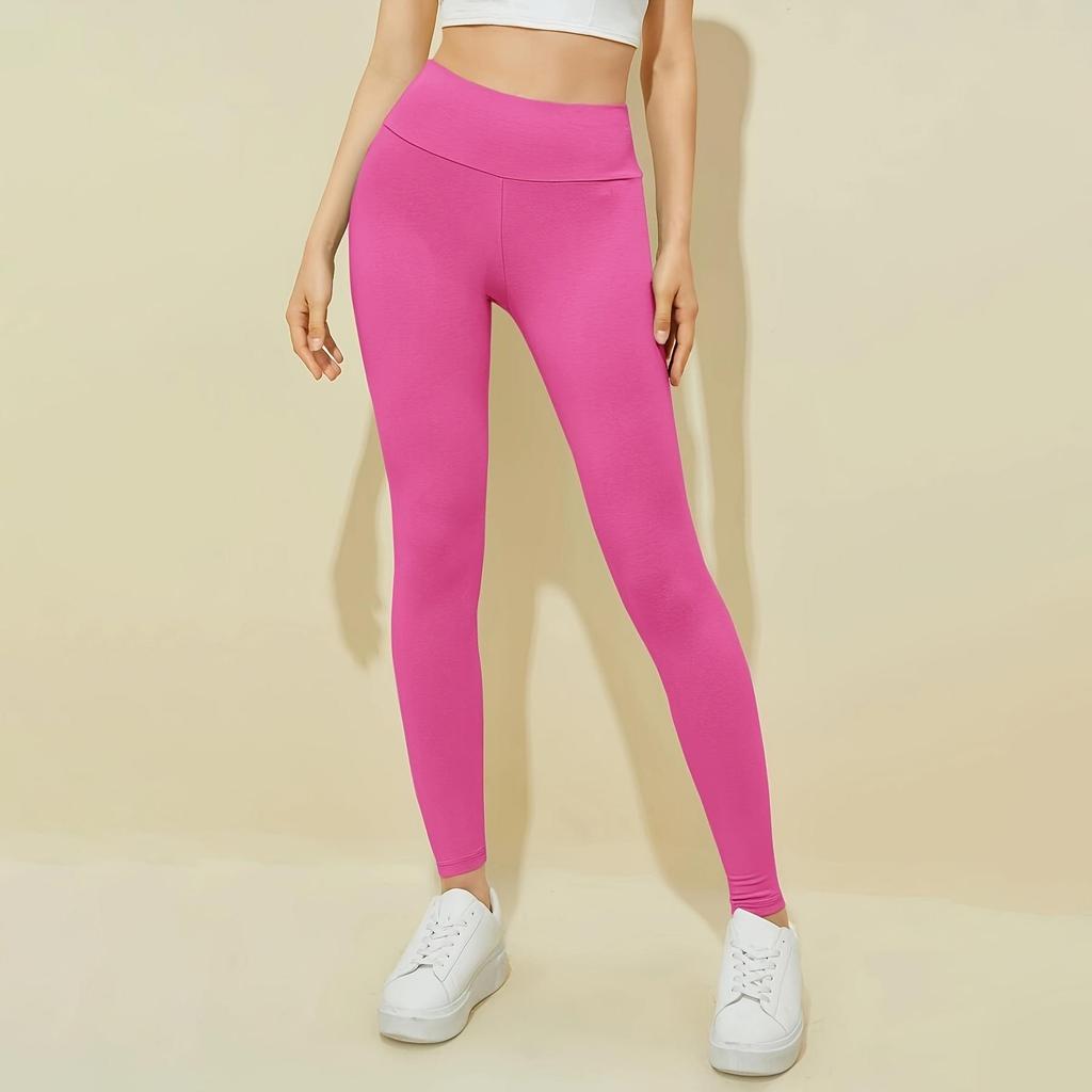 2024 Women's Solid Color Yoga Leggings: Slimming, Comfortable, Wide Waistband