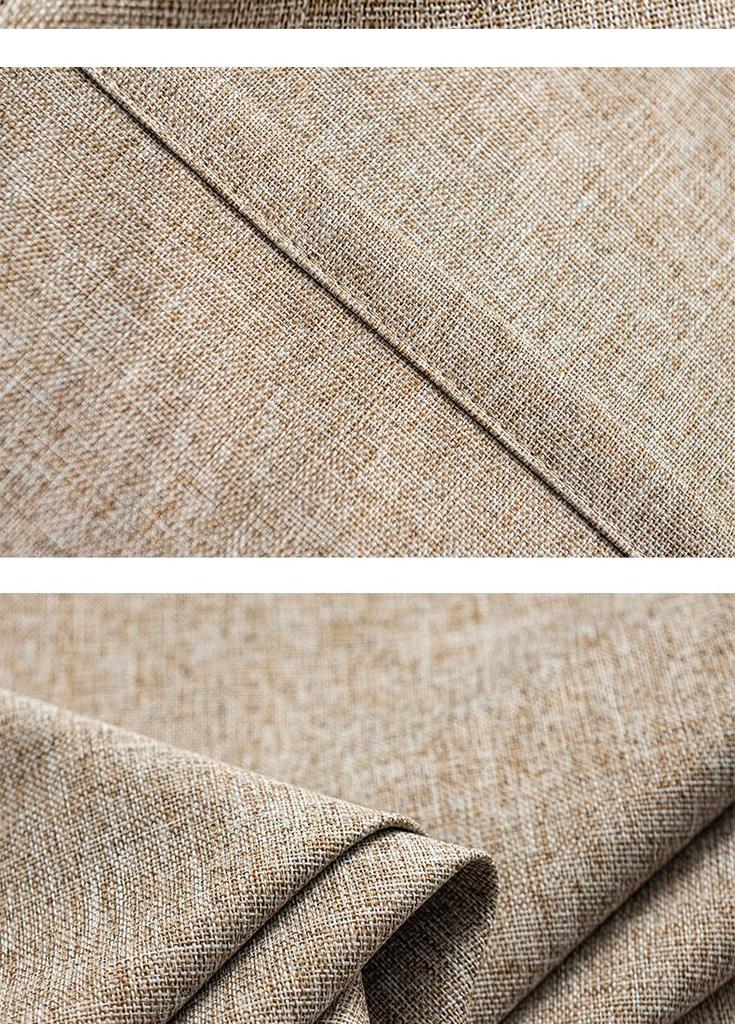 Dual-Sided Full Blackout Imitation Linen Curtains