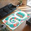 Tapete de Chão de Veludo Cristal Tema Sereia Nome Personalizado Texto Tapete Quente Decoração de Casa