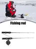 LEO 51cm Winter Fishing Rod Fiberglass Fishing Pole with Reel Portable Ultra-short Antiskid Grip Tackle Pesca Fisherman Gear