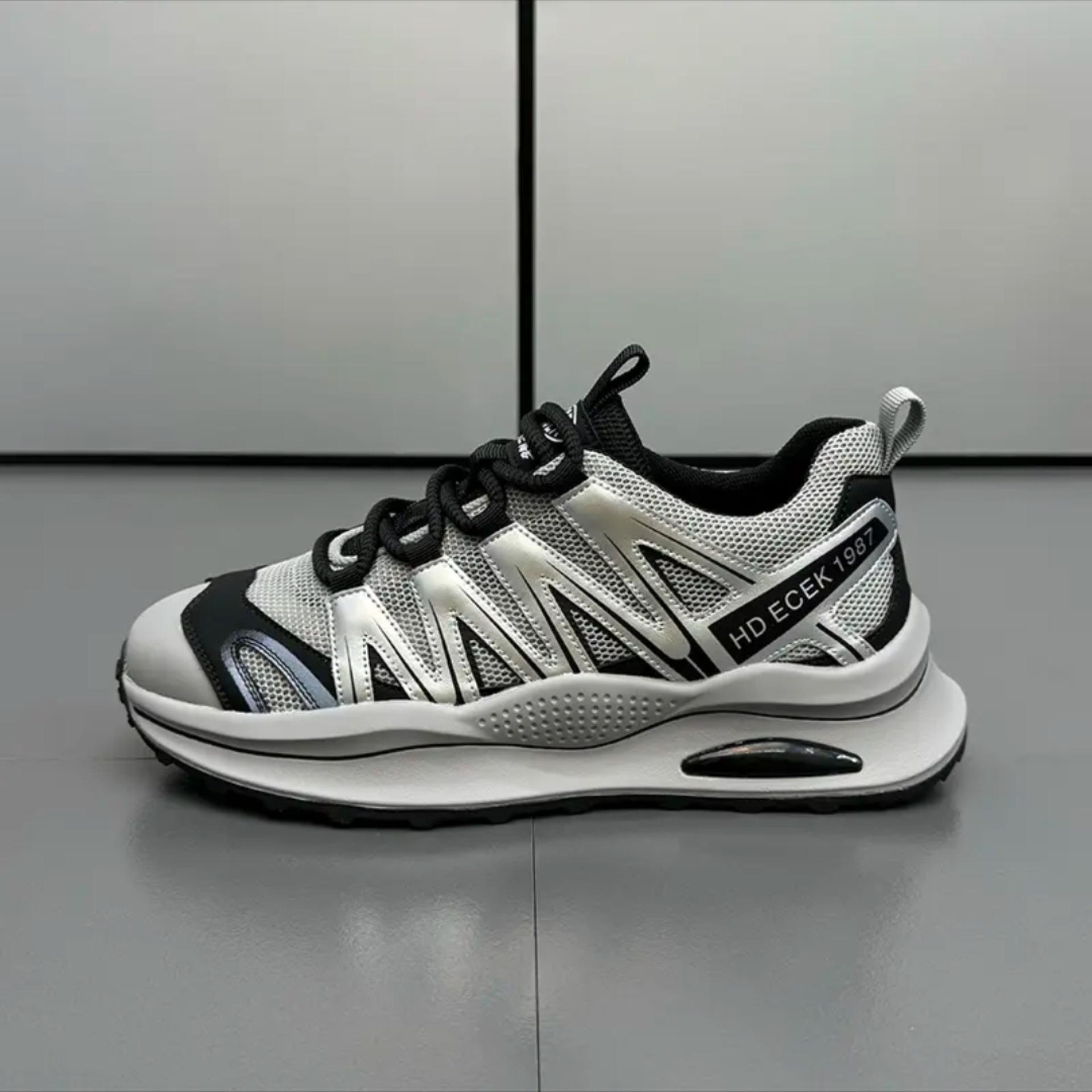 

Mesh breathable men s shoes 2024 popular summer comfortable soft sole heightening dad shoes casual sports shoes trendy fashion 44