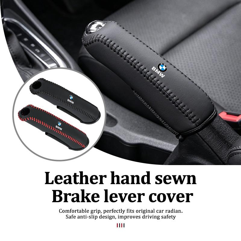 SCKS3 Car Handbrake Cover Leather Hand-sewn Protective Gear Shift Lever For BMW M Performance E36 E46 E60 E90 E91 E92 E93 F30 F20