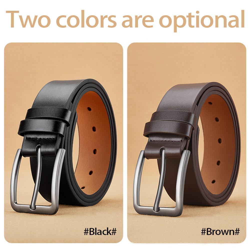 Men's High-end Leather Belt with Pin Buckle for Casual Wear, Trendy and Versatile for Young Men and Students Korean Style