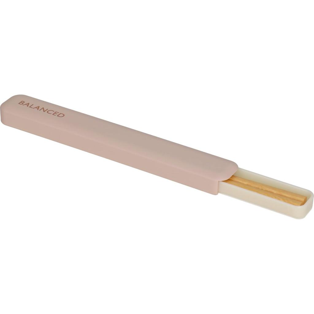 Yamanaka Lacquerware Chopsticks and Chopstick Case BALANCED BE for Lunch Boxes and Portable Made in Set, 18cm, (Beige), Use, Japan, C18039-8