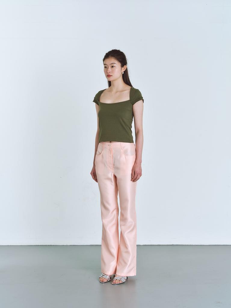 COLOCYNTH Glossy Silky Pants Peachrose