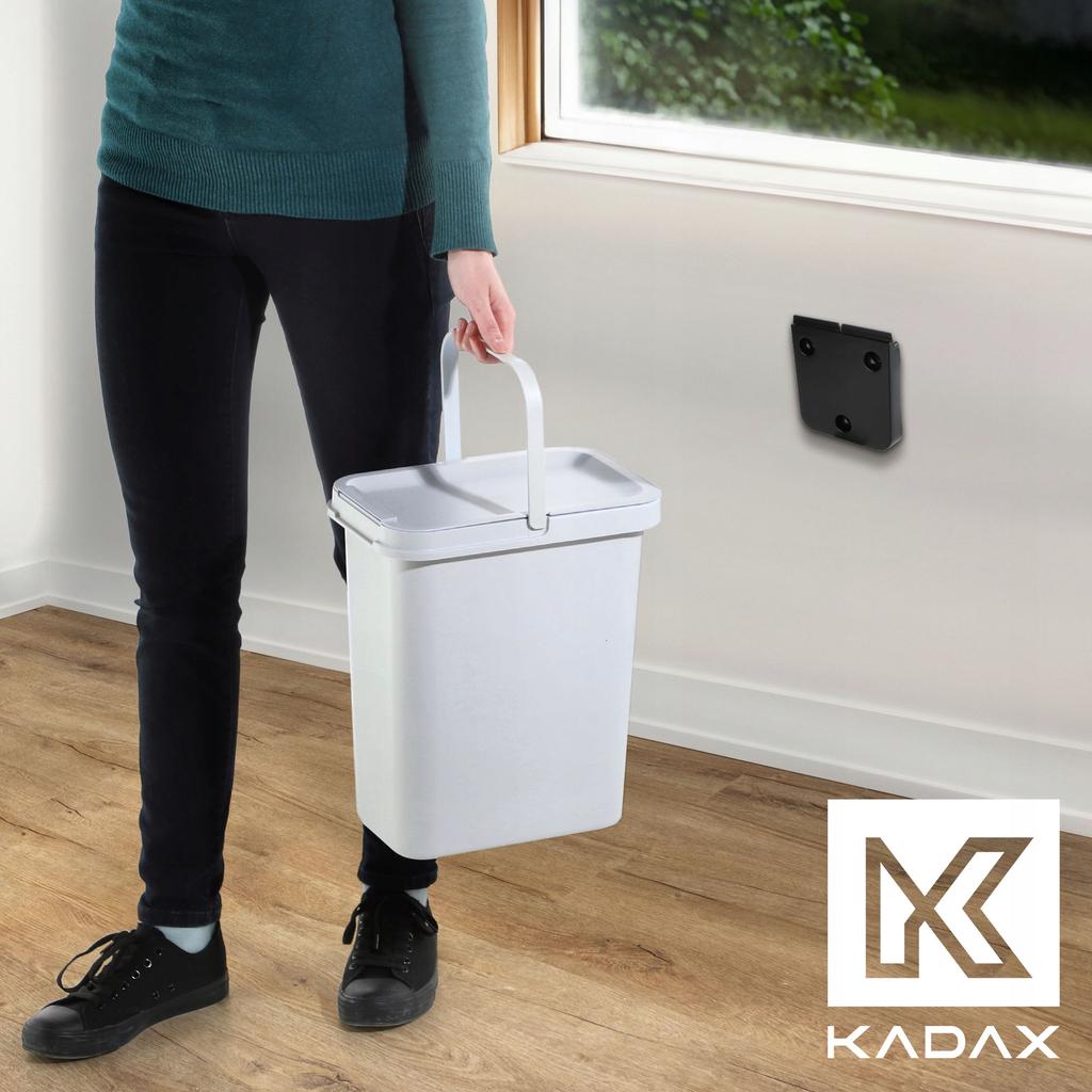 KADAX Hanging Trash Can 12L Gray Container for Sorting with Handle