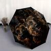 German Shepherd, Portrait Automatic folding umbrella  simple eight rib design, bright color pattern, durable iron frame, ideal for travel an