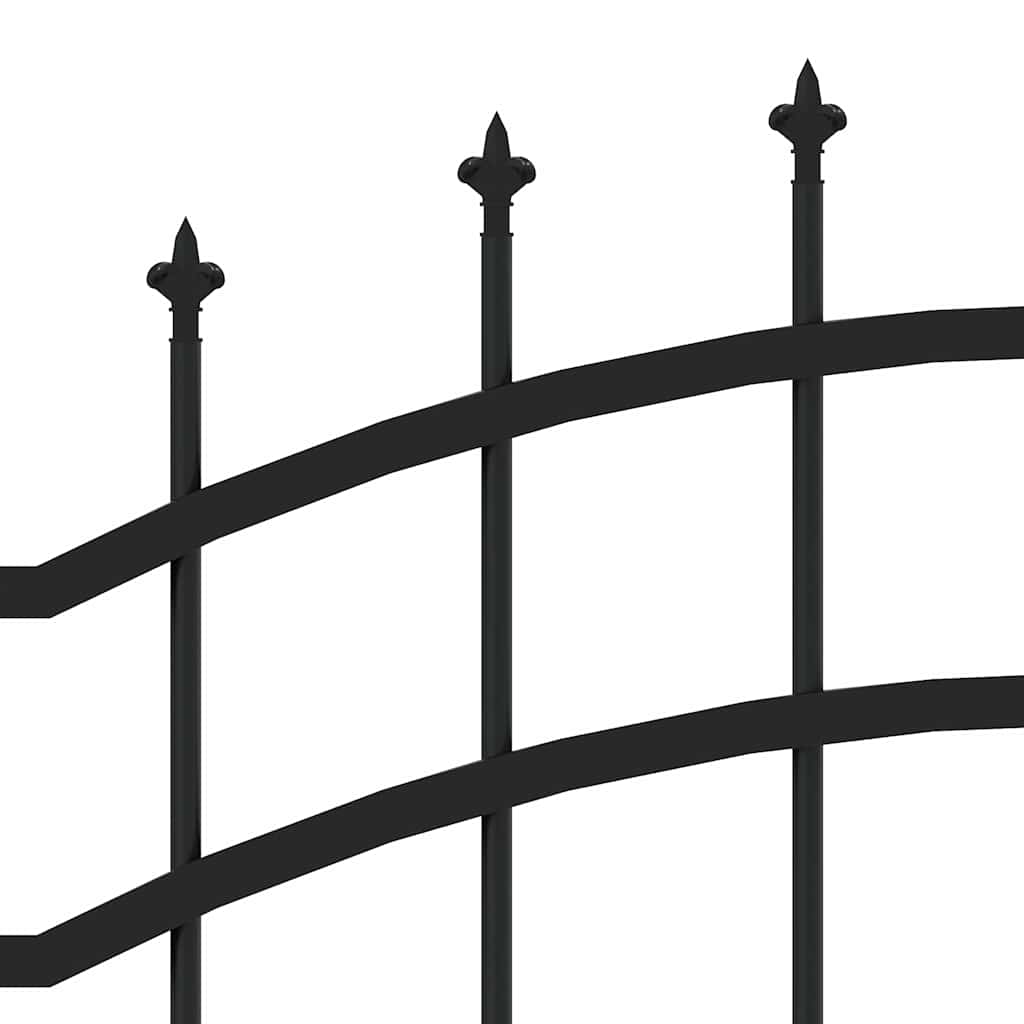 Vidaxl Spiked Fence, Black, 190 Cm, Powder-Coated Steel
