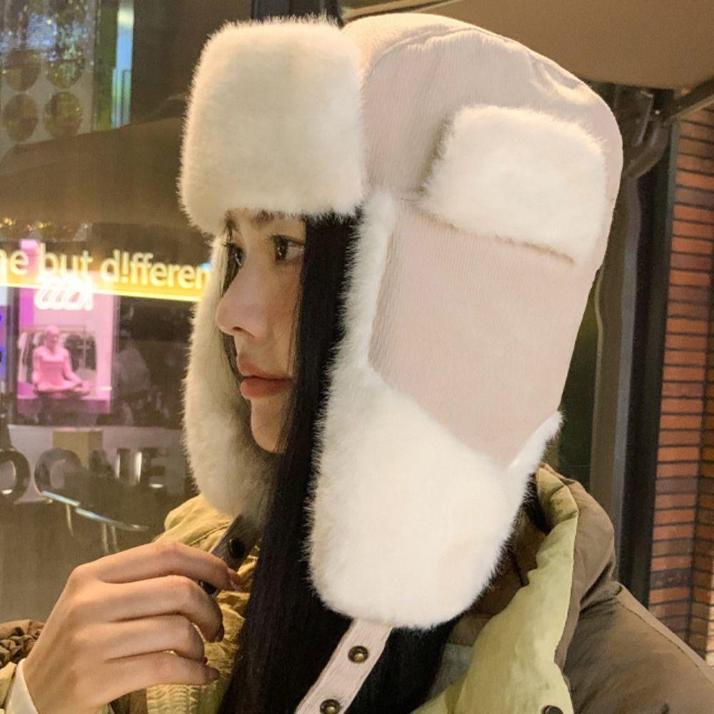Cold Resistant Winter Pilot Hat Keep Warm Lei Feng Hat Multifunctional Plush Cycling Hat  Men