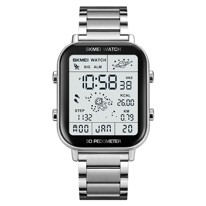 SKMEI Fashion Sport Pedometer Calorie Calculation Digital Watches Men Stopwatch Countdown Wristwatch Calendar Clock reloj hombre