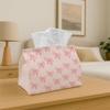 1pc Adorable Easy Tissue Box Holder- Pink Bow Design, Party Tissue Box, Versatile for Kitchen& Dining, Coffee Table, And Dining Table, Sturdy Fabric N