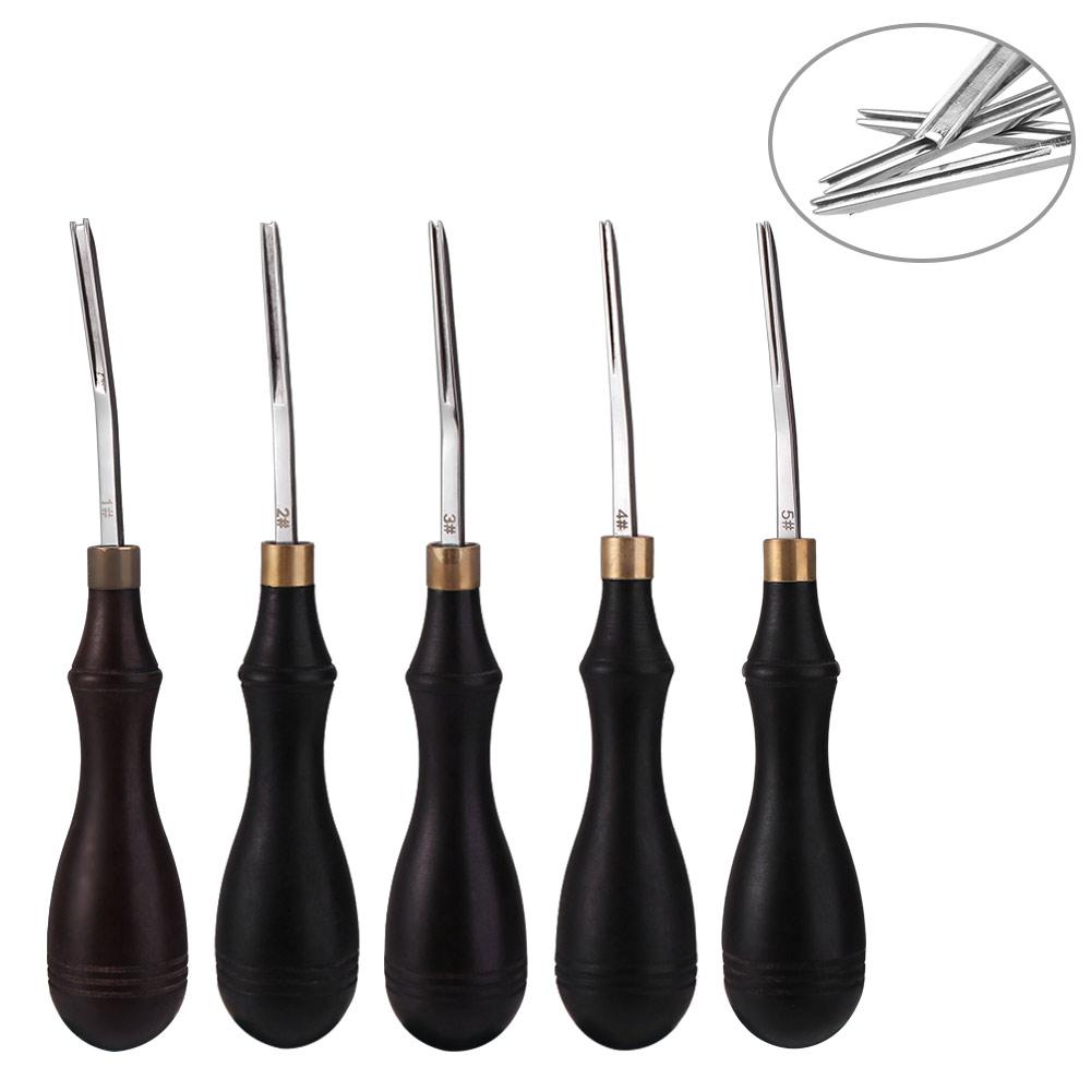 Professional Wide Mouth Skiving Tool Wooden Handle Leather Edge Beveler  Polishing
