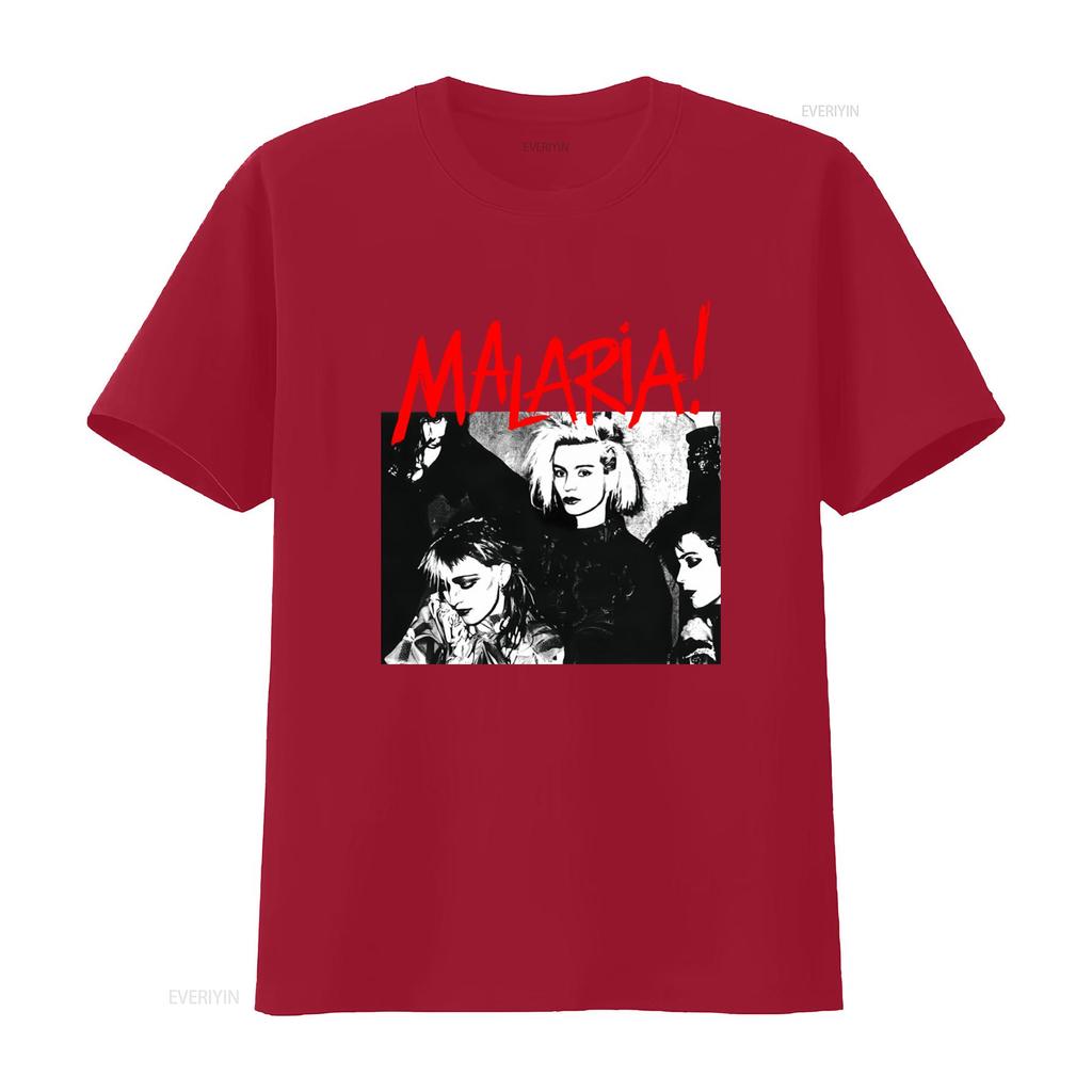 Malaria Retro Punk Band T Shirt for Men and Women Vintage Style High Quality Print Unique Design Vintage Washed Stretched