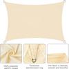 Voile d'ombrage rectangulaire 2x3 m beige - tissu Oxford imperméable, anti-UV 95%