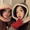 Autumn Headgear Earflaps Scarf Hat Balaclava Pilling Resistant Bomber Cap Windproof Ear Protection Bib Hat Women Lady