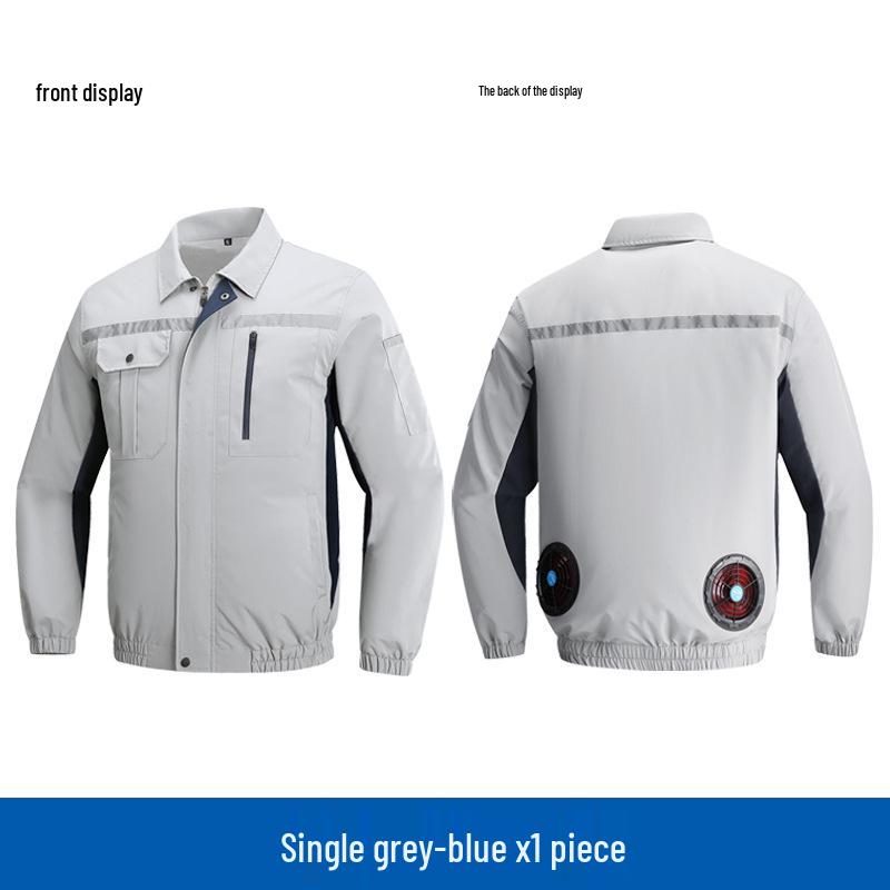 Men's and Women's Summer Cooling Workwear: Rechargeable, Fan-Integrated, Waterproof, UV-Resistant, Heatstroke-Prevention Clothing.