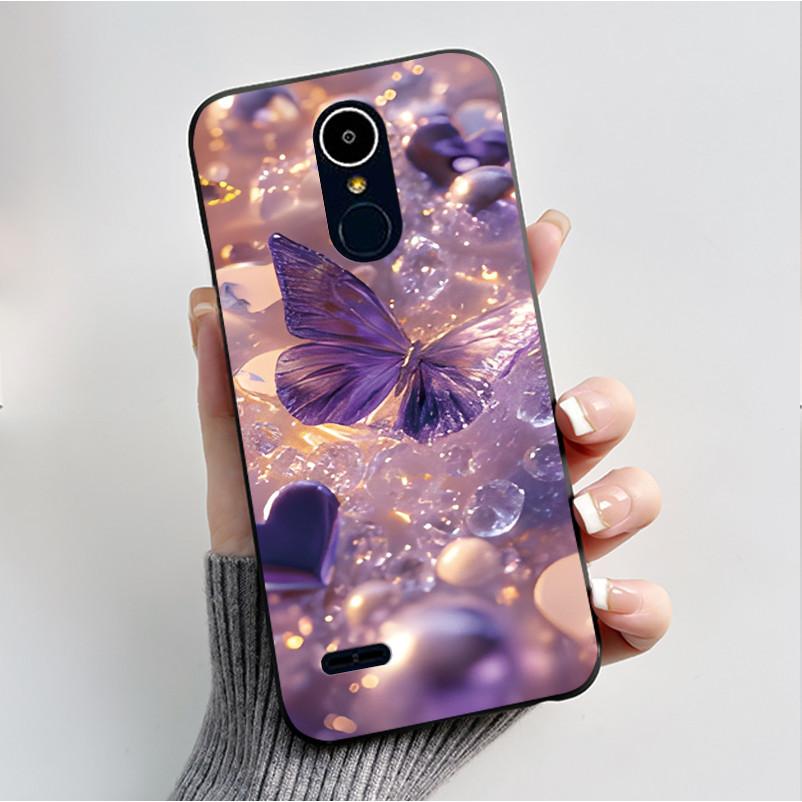 Hülle Für LG K8 2017/LG K8 2018/LG K9 2018 Weiches Silikon Schwarzes Gehäuse Für LG K10 2016/LG K10 2017 Hülle Niedliche Blume Cartoon Hülle