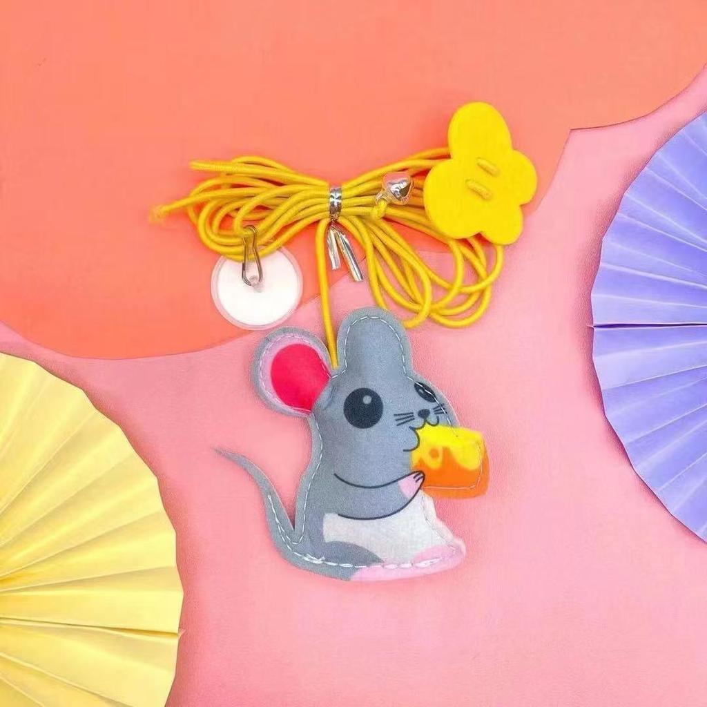 Door-Hanging Cat Toy: Feather, Bell & Mouse for Self-Entertainment & Boredom Relief