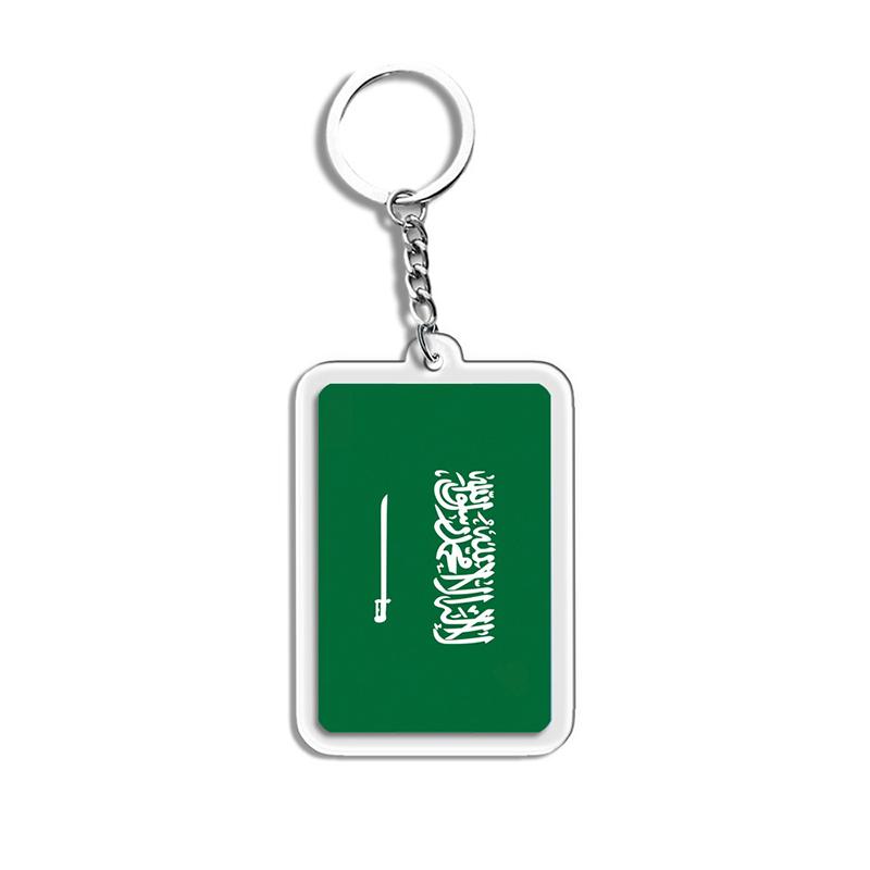 Acrylic Keychain Country Flags Collection United States Spain Russia France For Car Key Bag Gift Souvenir