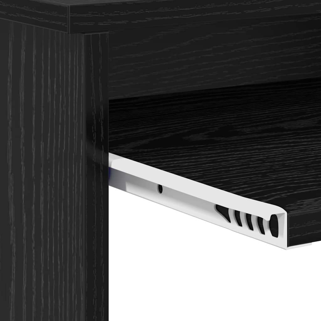Desk with Shelf Black Oak Effect 106 x 41 x 88.5 cm