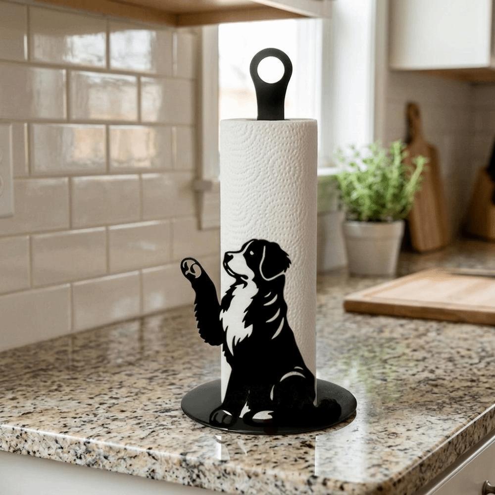 Wooden Base Butterfly Napkin Holder Free Standing Food Wrap Storage Rack Tissue Stand for Home