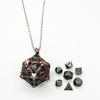 1 Set 20-Sided Hollow Metal Dice Necklace Dnd Hollow Metal Dice Torque Mini Exquisite Polyhedral Dice Necklace