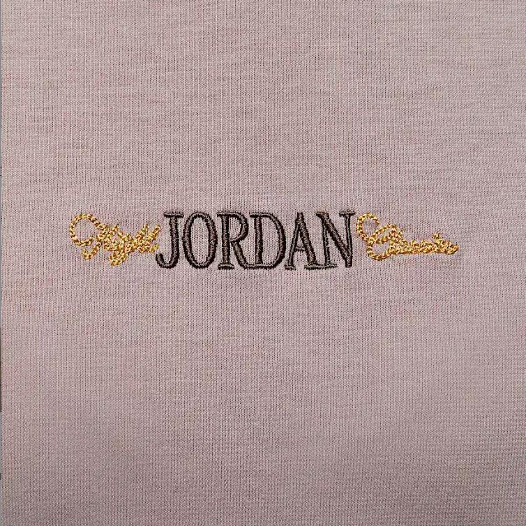 Jordan Oversized Fashion Retro Football Comfortable Short Sleeve T-Shirt Women Tops Gray Purple IF0380019