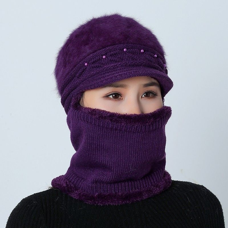 

1 шт. Зимние маски для лица Теплая вязаная балаклава для мужчин и женщин Флисовая ветрозащитная маска для лица для занятий спортом на открытом воздухе, подходит для дневной носки One Size фиолетовый