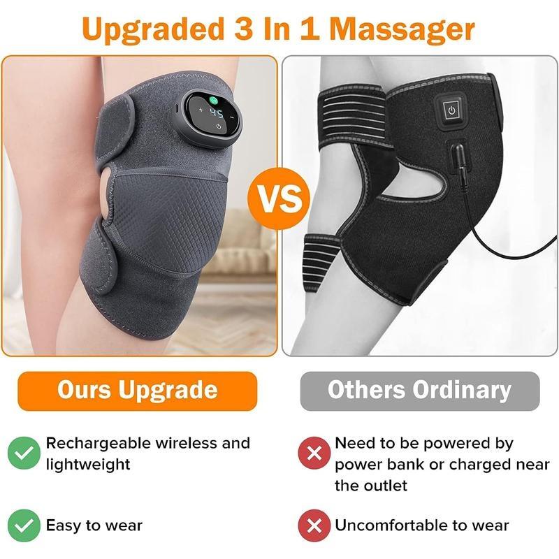 Phenitech Heiz-Knie-Massagegerät, Knie-Schulter-Ellbogen 3-in-1 Heiz-Vibrations-Massagegerät