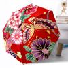 1pc Floral Harmony In Red Portable Automatic Umbrella Elegant Collapsible Folding Umbrella with 8 Ribs Durable Plastic Iron Perfect Birthday Gift Y12