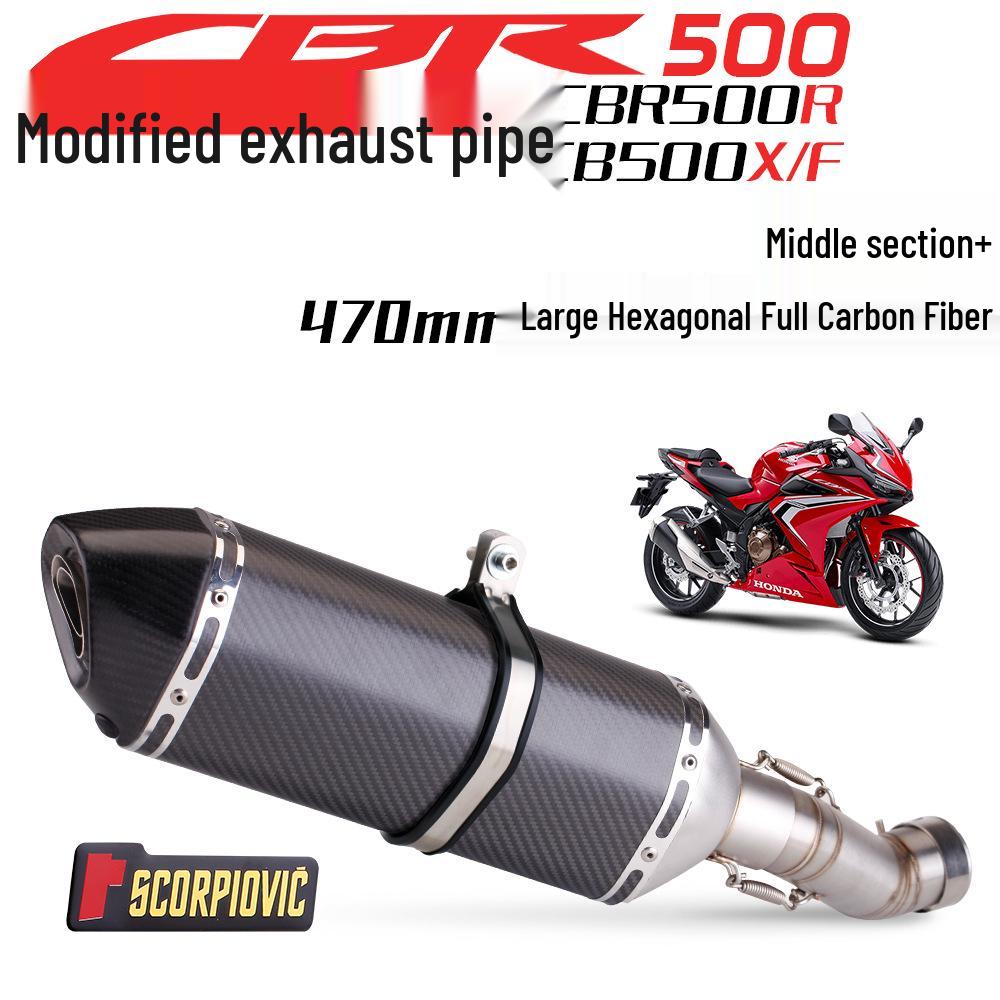 CBR500/CB500F Stainless Steel Mid-Section Exhaust Pipe: Easy Installation, Non-Destructive Mod.