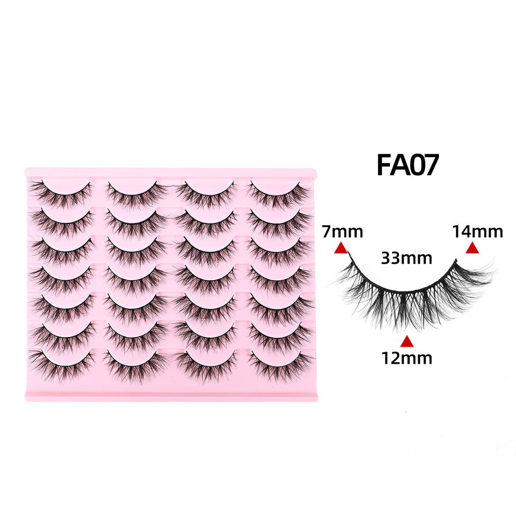 Cross-border European and American Style Flared Lashes, 14 Pairs of Thick, Curled, Naturally Three-dimensional One-piece Lashes