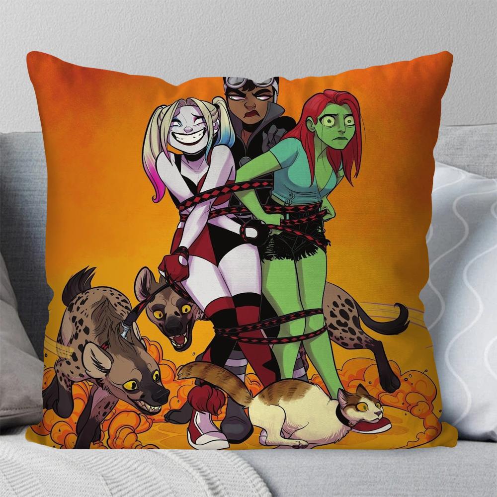 BEAST KINGDOM Harley Tv Quinn Pillow Case Square Pillow Bedroom Sofa Leisure ComfortCushionCar Living Room Home Decoration 40X40