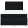 Exclusive House - Slatted Bed Base with Mattress Black 140x190 Cm Fabric