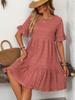 2025 New Women's Loose Casual Short Sleeve Flowy Summer Dress, Lightweight Breathable A-Line Tunic Dress with Pockets