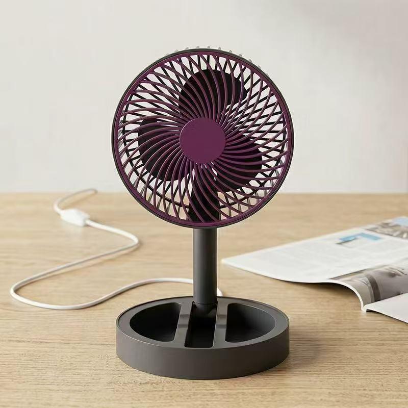 USB Rechargeable Foldable Mini Desktop Fan - Long-Lasting, Retractable, Portable for Dorms