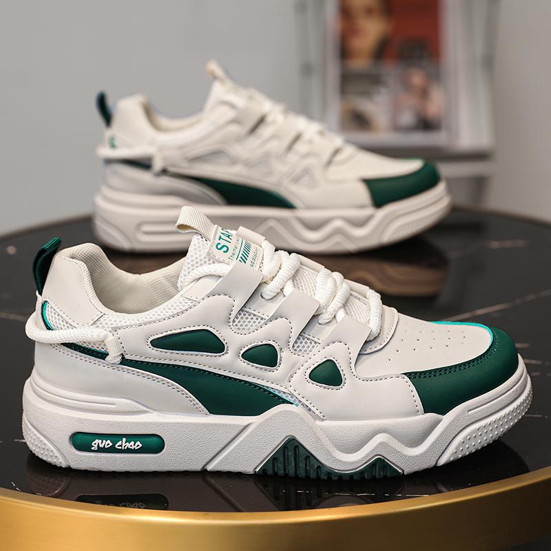 

Мужская мода, повседневная низкая обувь для скейтбординга, удобные кроссовки для мальчиков, студенты, трендовая мягкая подошва, классическая дышащая нескользящая спортивная обувь 39 зелёный/бежевый