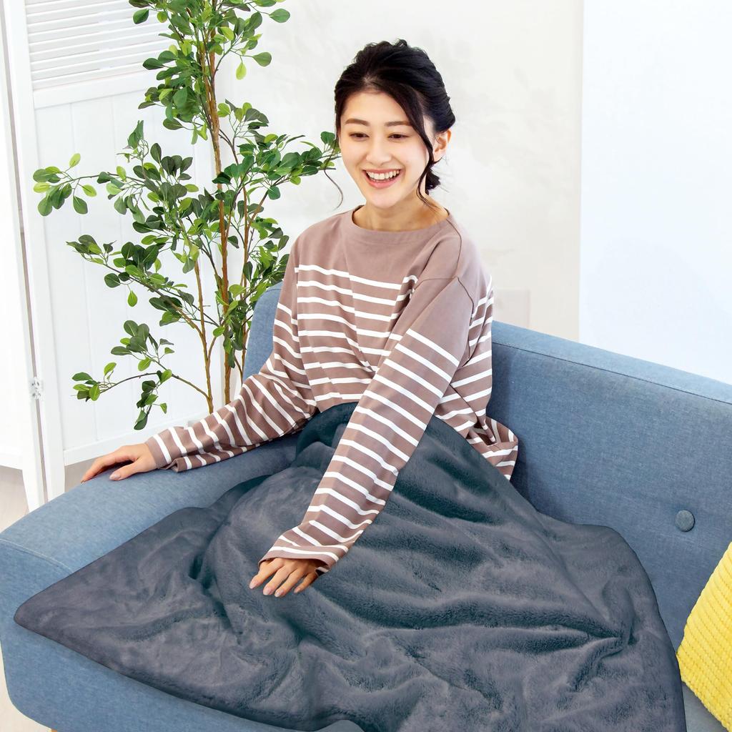 KODEN Electric Lap 140 x 80 Rabbit Dust Mite Slide Temperature Blanket, Blanket, cm, Fur, Washable, Repellent, Control, CWN141H-HM